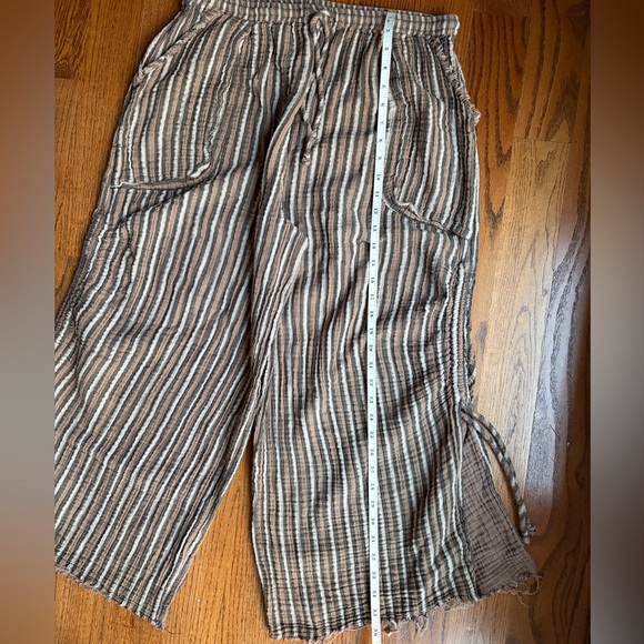 Out From Under Wide Leg Pants Brown & Tan Stripes Pants. XL - Picture 4 of 8